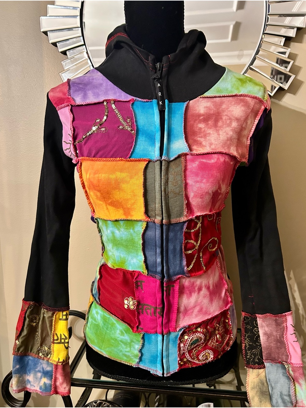 Ark Handcrafted Patchwork Zip Hoodie